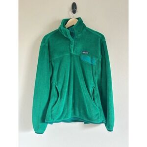 VINTAGE 90's PATAGONIA SYNCHILLA SNAP T WOMENS GREEN FLEECE PULLOVER SZ Xl